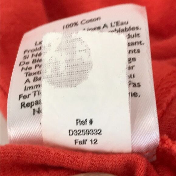 Eddie Bauer Split Neck Knit Top Women’s Size Small Orange 3/4 Sleeves Stretch - Picture 13 of 13